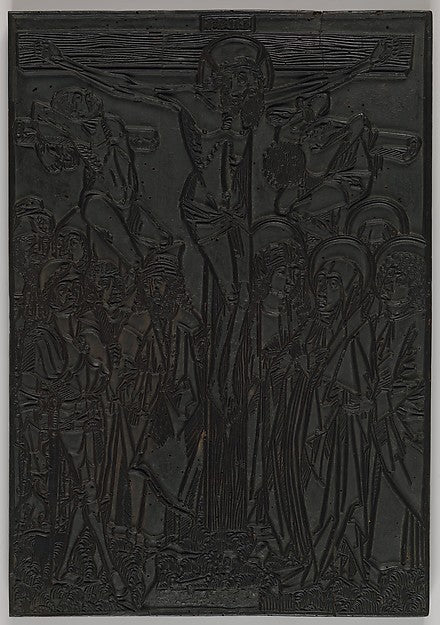The Crucifixion and St. Christopher c1480-Anonymous, German, A,16x12"(A3)Poster