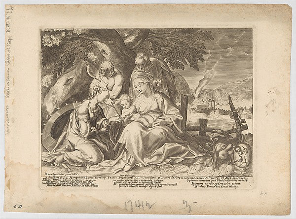 The Betrothal of Saint Catherine-Nicolas Perrey, After Hendric, Poster Print Wall Art