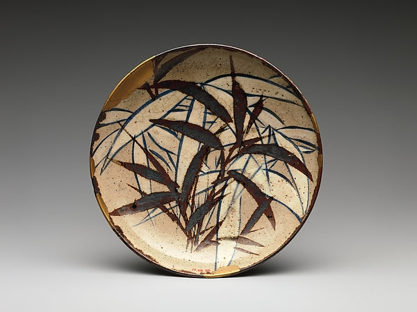 ,Kenzan-style Dish with Bamboo Leaves 17th–18th cent,Japan ukiyo-e Period Image,16x12"(A3) Poster