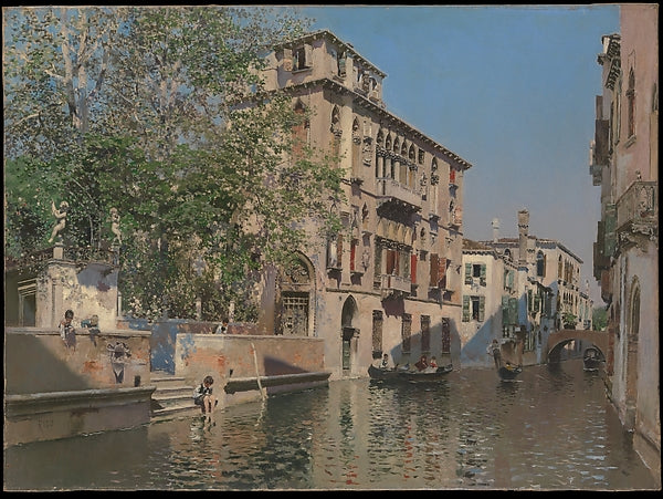 Martín Rico y Ortega:A Canal in Venice c1875-16x12"(A3) Poster