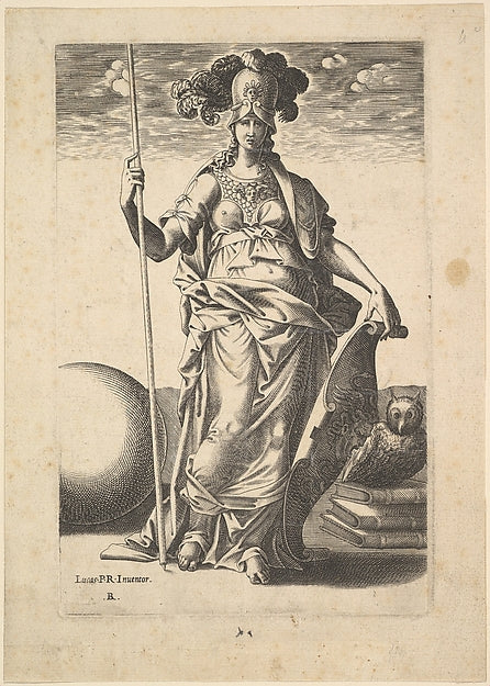 Pallas Athena n.d.-René Boyvin,After Luca Penni, Poster Print Wall Art