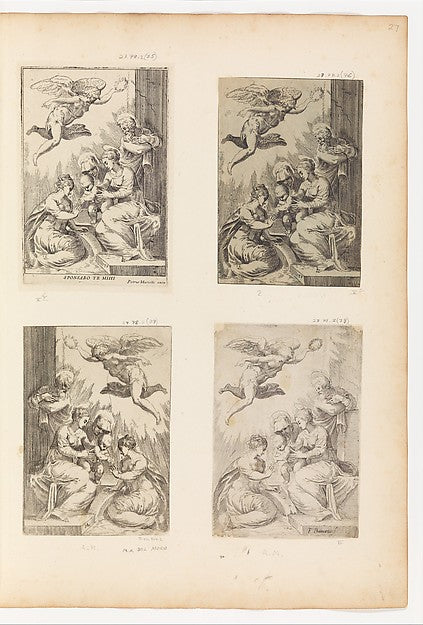 Possibly Giulio Bonasone , After Marco Angolo del Moro c1537, Poster Print Wall Art