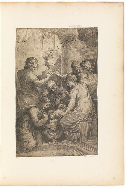 Adoration of the Child c1550–55-Andrea Schiavone c1510?–1563, Poster Print Wall Art