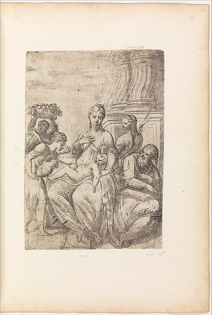 Holy Family with St. John the Baptist and Angels c1550–55-Andr, Poster Print Wall Art