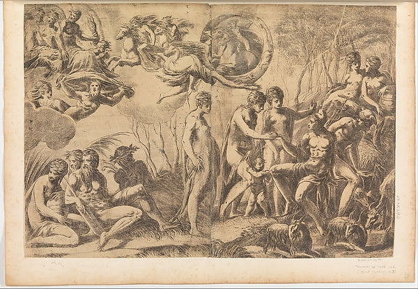 The Judgment of Paris c1543–46-Andrea Schiavone c1510?–1563, Poster Print Wall Art