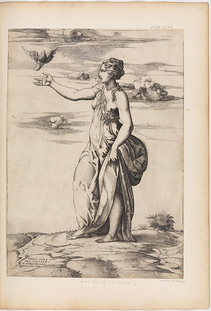 Proserpine Changing Aesculapius into an Owl 1548-Enea Vico,Af, Poster Print Wall Art