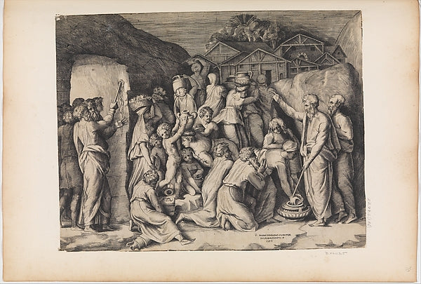 Moses Telling the Israelites to Gather Manna and Moses Strikin, Poster Print Wall Art