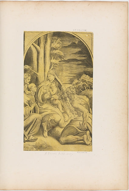 The Madonna and Child with St. Bernardino of Sienna and St. Je, Poster Print Wall Art