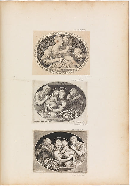 Mary with the Child and Joseph 16th cent-Johann Sadeler I,Aft, Poster Print Wall Art