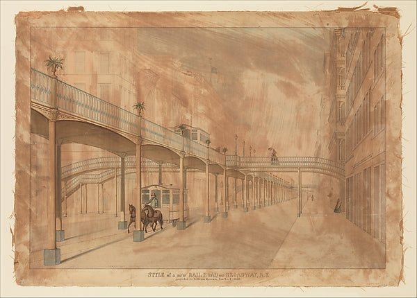 Elevated Railroad Broadway New York 1861-J. Beigel , Poster Print