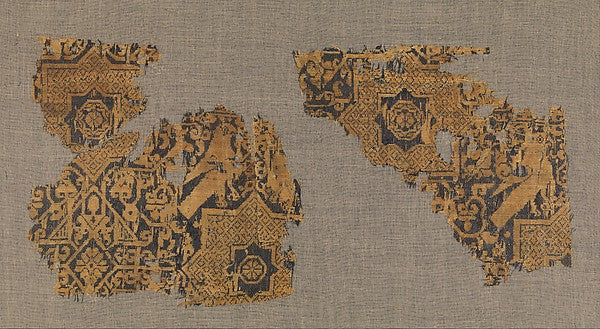:Textile with a Pattern of Stars and Birds Originally from a-16x12"(A3) Poster