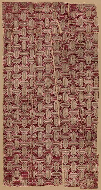 :Textile with Cartouche Design 18th century-16x12"(A3) Poster