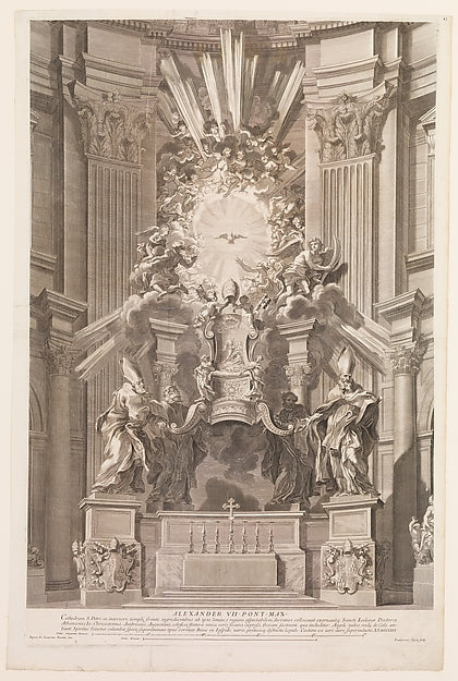 François Spierre , After Gian Lorenzo Bernini:Cathedram S. P-16x12"(A3) Poster