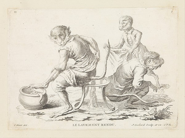 Singeries ou Differentes Actions De La Vie Humaine [before 17,16x12"(A3)Poster