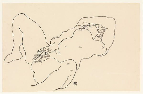 Egon Schiele - Reclining Nude 1918, Poster Print Wall Art