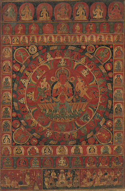 Mandala of the Sun God Surya Surrounded by Eight Planetary Dei,16x12"(A3)Poster