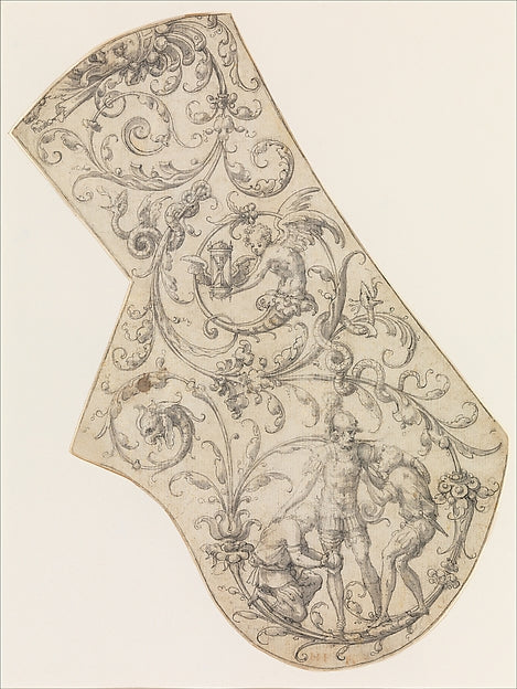 Design for the Right Pauldron of a Parade Armor c1555-Attribut, Poster Print