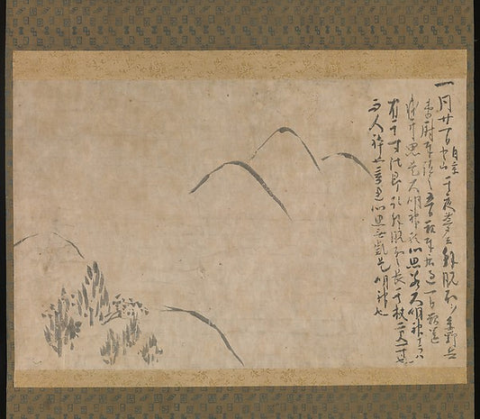 ,Section of the Dream Diary with a Sketch of Moun,16x12"(A3) Poster