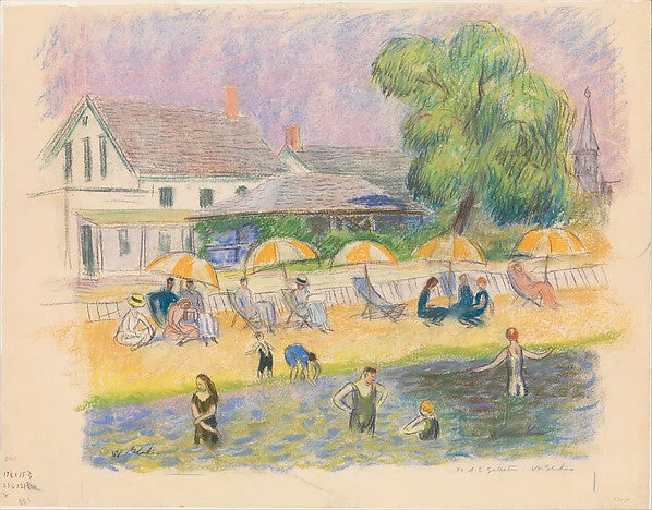 Beach Scene c1914-William James Glackens, Poster Print - Wall Art