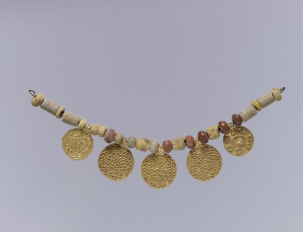 :Gold Pendants and Beads from a Necklace second half 6th cen-16x12"(A3) Poster