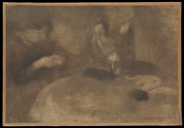 Eugène Carrière:Women Sewing at a Table c1894–96-16x12"(A3) Poster