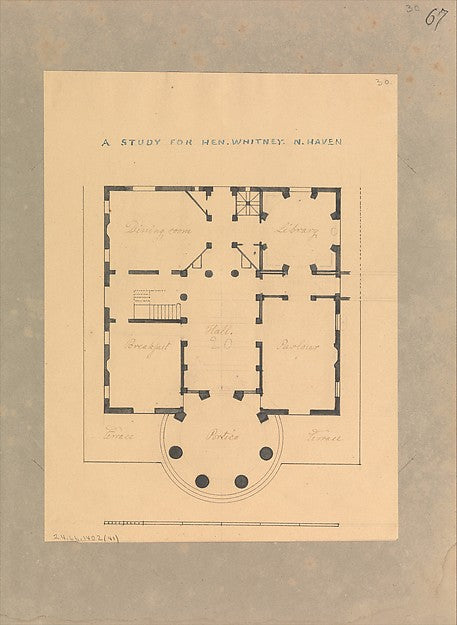 House for Henry Whitney New Haven Connecticut c1836-Alexand,16x12"(A3)Poster