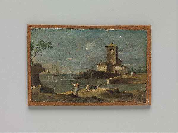 Follower of Francesco Guardi:Capriccio with a Square Tower a-16x12"(A3) Poster