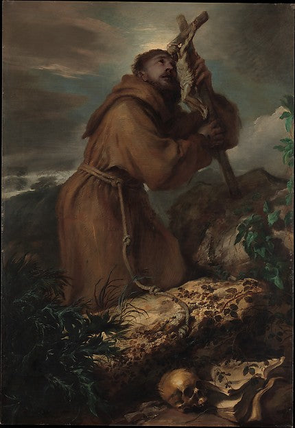 Giovanni Benedetto Castiglione - Saint Francis in Ecstasy c165, Poster Print Wall Art