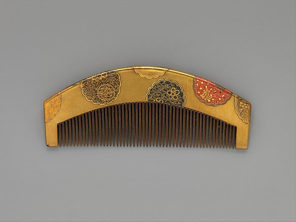 ,Lacquer Comb with Flower-Shaped Roundels mid-19th cent,16x12"(A3) Poster