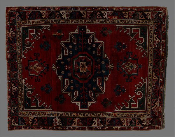 :Tribal Carpet with Medallion Design 19th century-16x12"(A3) Poster