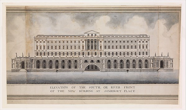 Elevation of the South or River Front of the New Building at,16x12"(A3)Poster