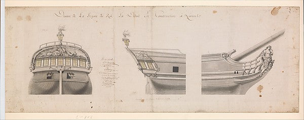 Design for the Frigate "La Didion" 18th cent-Anonymous,French, Poster Print