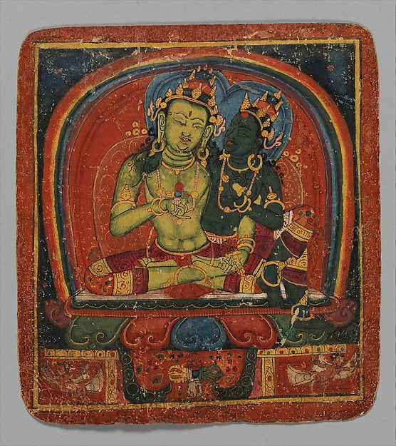 Initiation Card - Amoghasiddhi early 15th cent, Poster Print Wall Art