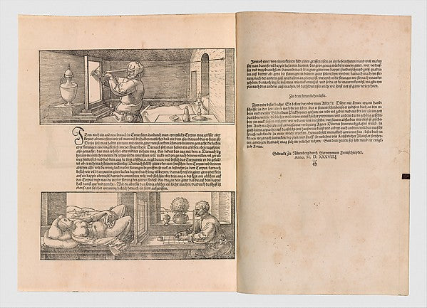 Underweysung der Messung 1538, 1527, 1532-Albrecht Dürer, Poster Print Wall Art