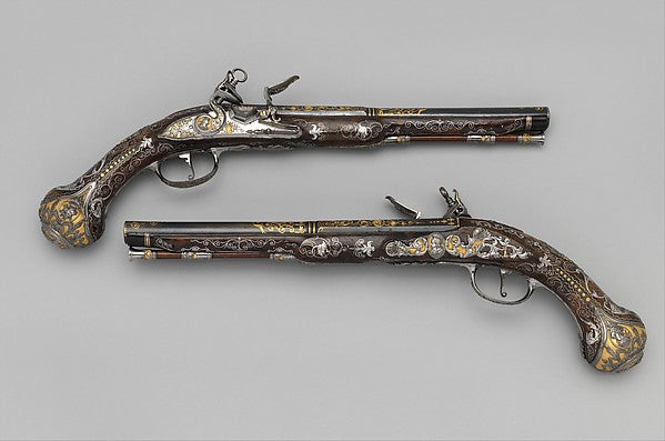 Pair of Flintlock Pistols Made for Ferdinand IV King of Naple, Poster Print Wall Art