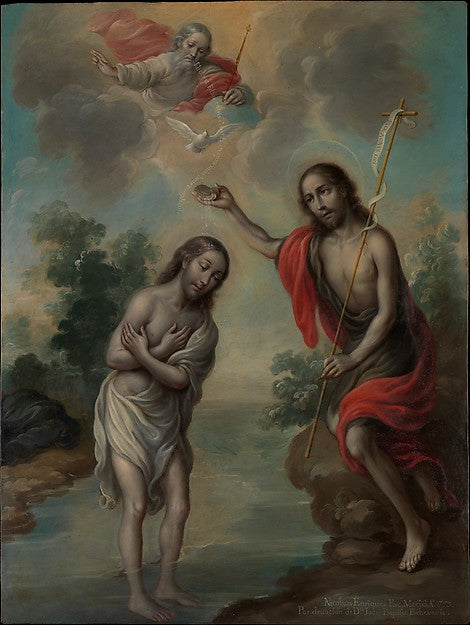 Nicolás Enríquez - The Baptism of Christ 1773, Poster Print Wall Art