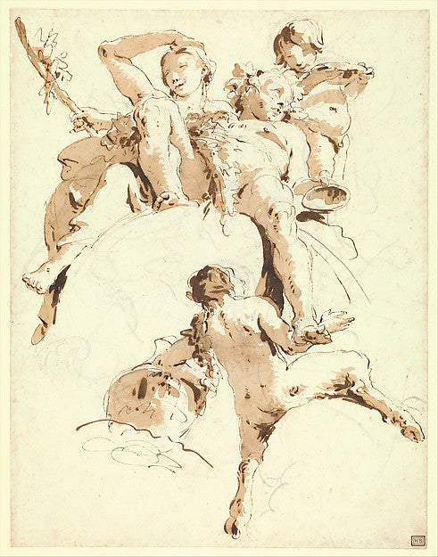 Giovanni Battista Tiepolo:Bacchus and Ariadne c1740-16x12"(A3) Poster