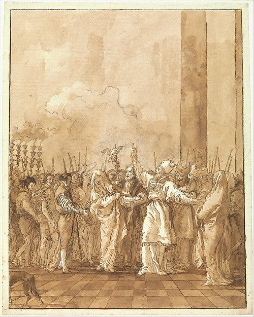 Giovanni Domenico Tiepolo:The Betrothal of the Virgin c1770-16x12"(A3) Poster