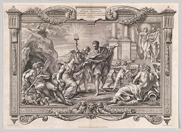 Annibale Carracci Introduces Painting to Apollo and Minerva 16, Poster Print Wall Art