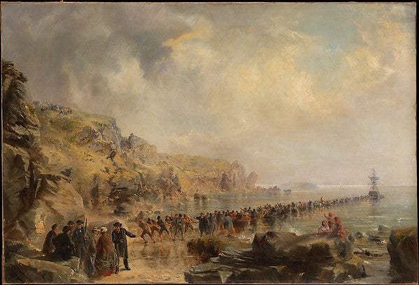 Robert Charles Dudley:Landing the Shore End of the Atlantic -16x12"(A3) Poster