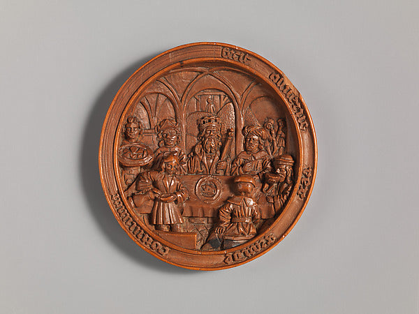 :Medallion with the Feast of Ahasuerus early 16th century-16x12"(A3) Poster