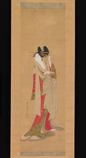 Courtesan with a Letter in Her Mouth 1756–1815-Ch?bunsai Eishi,16x12"(A3)Poster