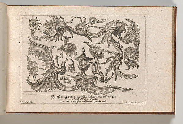 Jeremias Wachsmuth:Various Designs for Rocaille Ornaments Pl-16x12"(A3) Poster