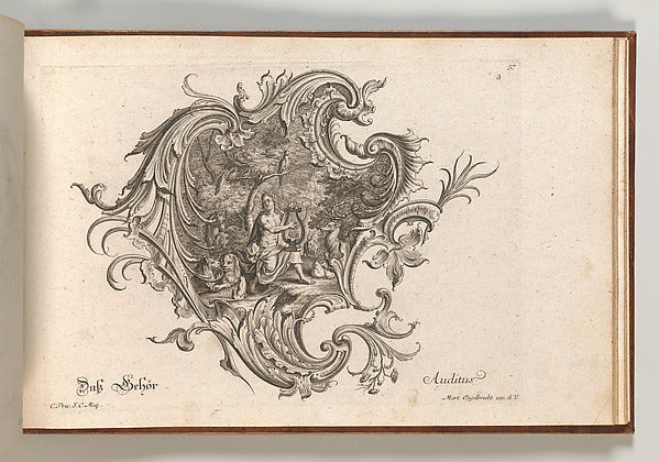 After Johannes Rumpp:Design for a Cartouche and Representati-16x12"(A3) Poster