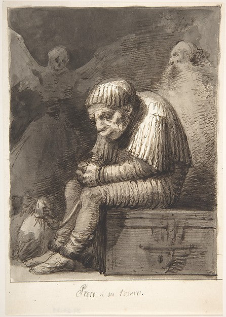 Shackled to His Treasure 1807–45-Leonardo Alenza y Nieto,16x12"(A3) Poster