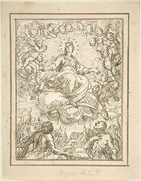 Virgin Interceding for Those in Purgatory 1601–67-Alonso Cano, Poster Print Wall Art