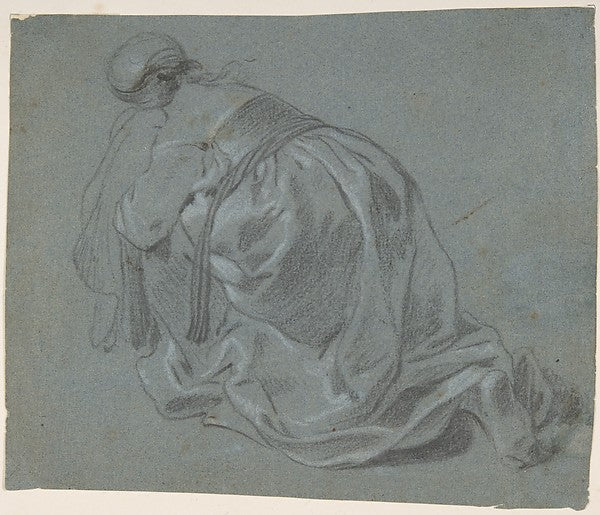 Weeping Woman Kneeling Seen from Behind 17th cent-Jacob Backe,16x12"(A3) Poster