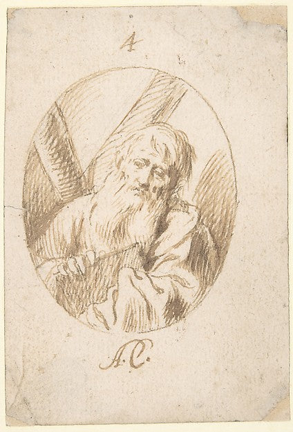 Half-lenth Figure of St. Andrew in an Oval. 1616–68-Antonio de, Poster Print Wall Art