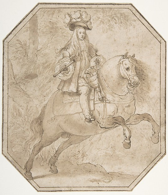 Charles II of Spain on Horseback late 17th cent-Matías de Torr, Poster Print Wall Art
