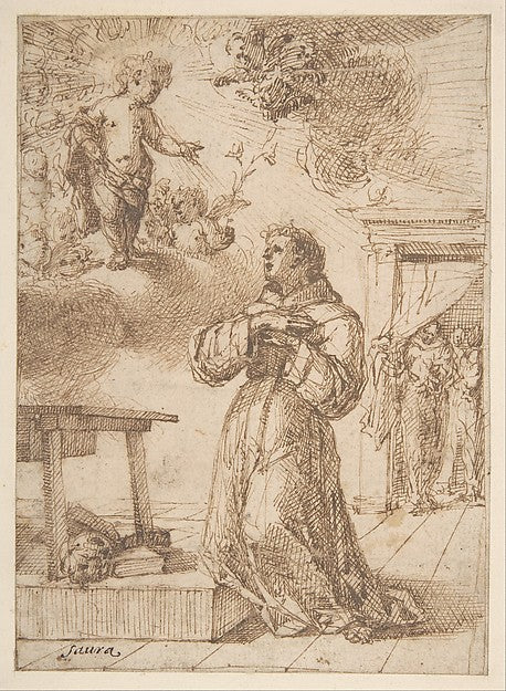 The Vision of Saint Anthony of Padua n.d.-Vicente Salvador Góm, Poster Print